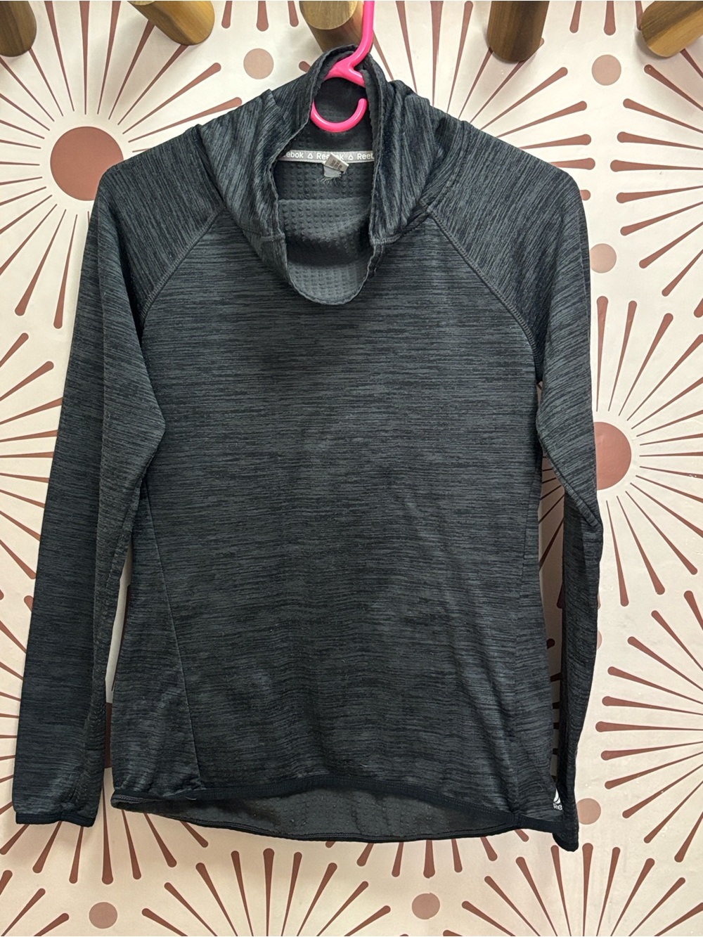 Women's Reebok Charcoal Gray Performance Pullover Sweater - Small